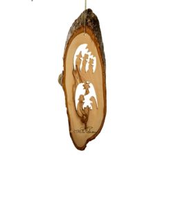 Nativity and Kings Bark Sliced Ornament by EarthWood