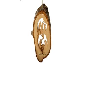Nativity and Kings Bark Sliced Ornament by EarthWood